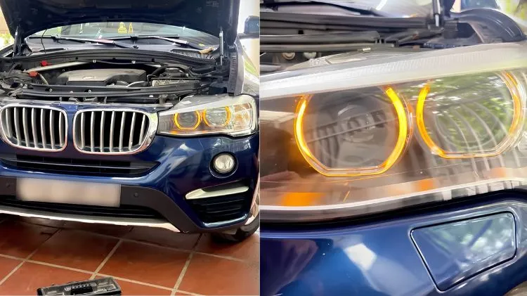 Sửa đèn BMW X4 bị vàng: Thay ống dẫn sáng và mạch LED, tiết kiệm chi phí